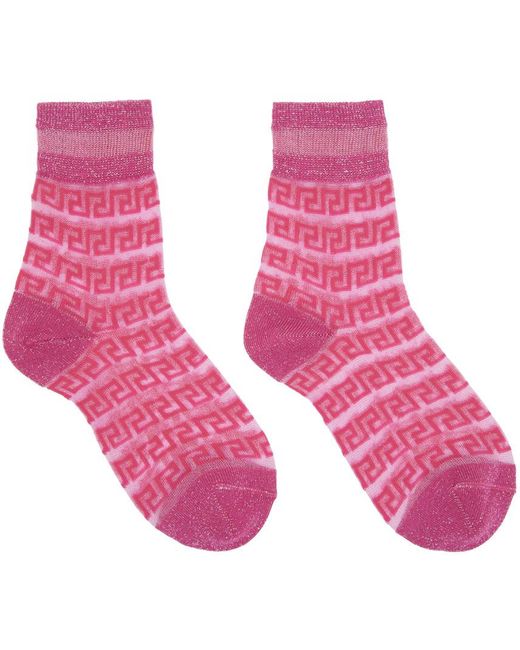 Versace Pink Logo Socks