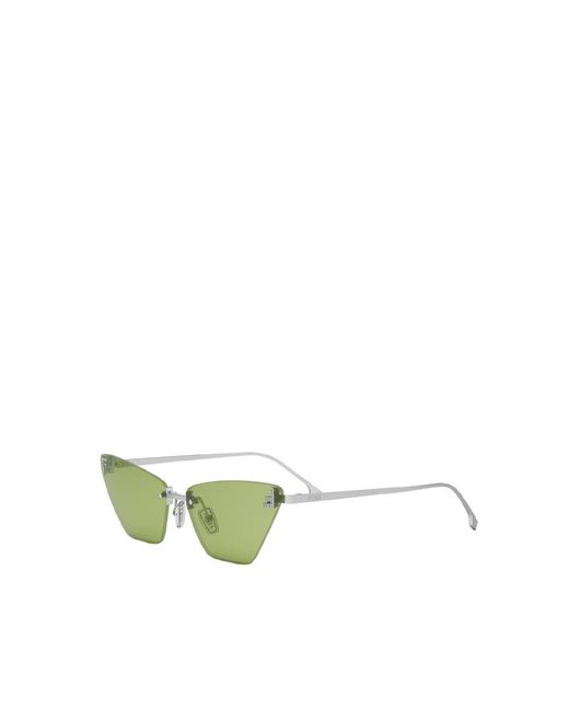 Fendi Green Eyewear Cat-Eye Frame Sunglasses
