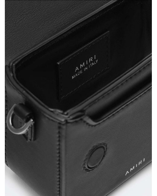 Amiri Black Logo Plaque Nano Tote Bag