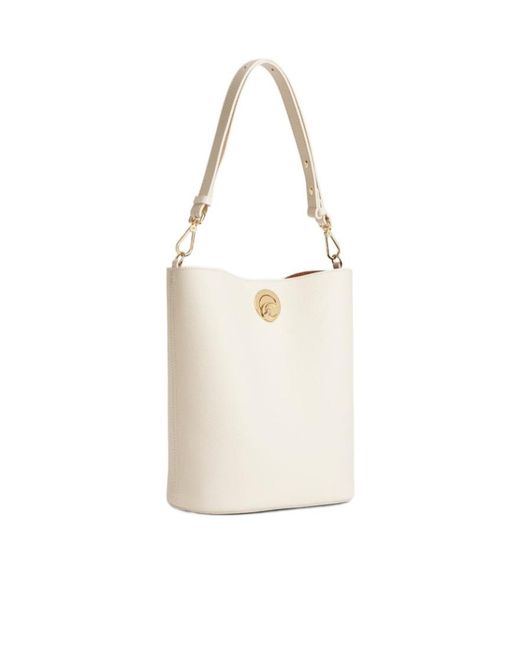 Coccinelle White Metal-Ring Bucket Bag