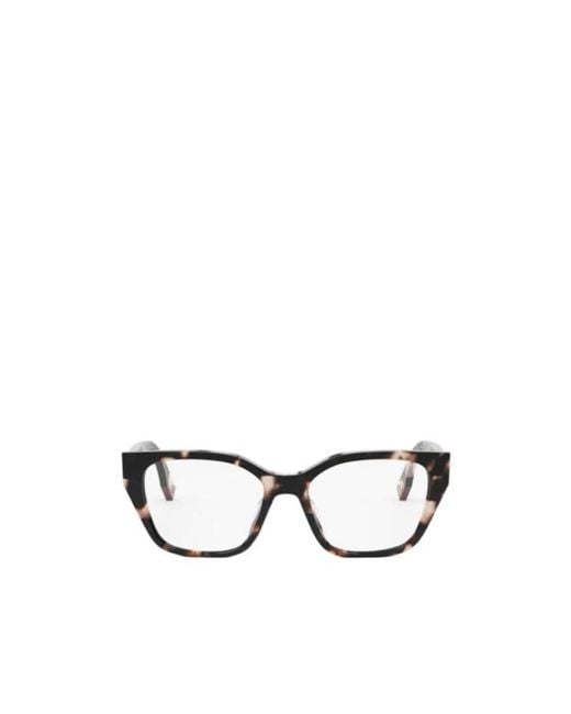 Fendi White Eyewear Butterfly Frame Glasses
