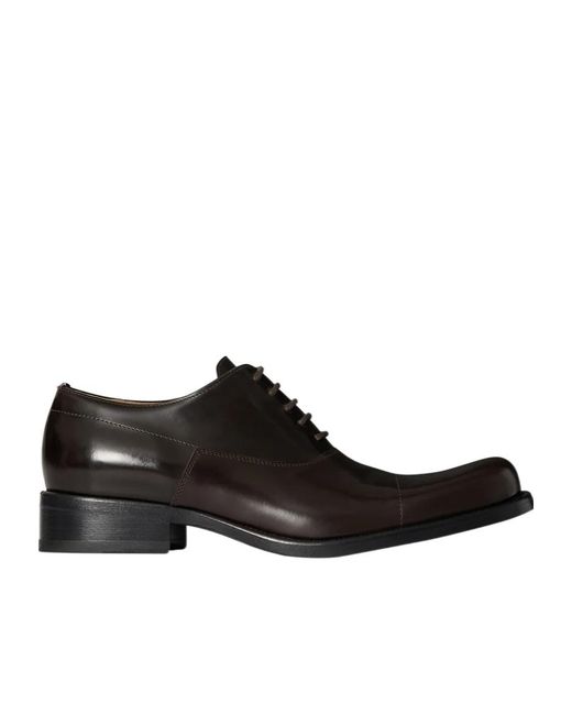 The Row Black Kai Lace-Up Oxford Shoes