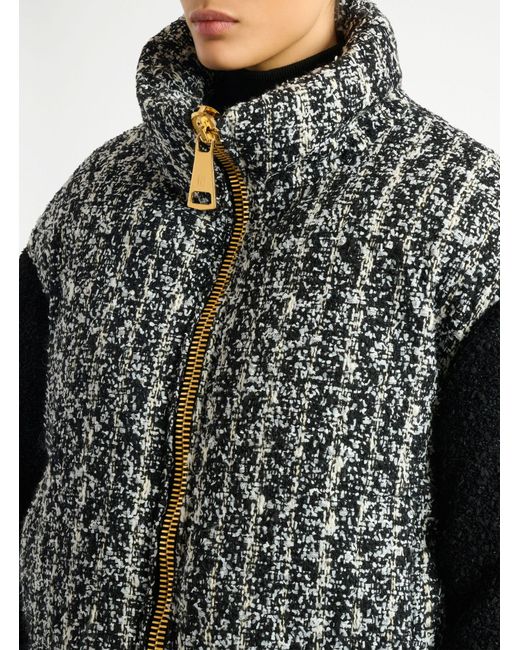 Balmain Black Tweed Panelled Jacket