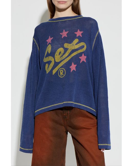 Carne Bollente Blue Spell It Out Sweater for men