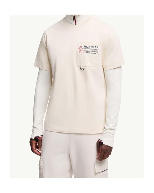 Moncler White Grenoble Pattern-Printed Crewneck T-Shirt for men