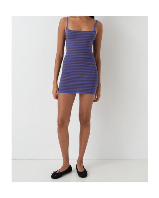 GIMAGUAS Blue Camu Striped Mini Dress