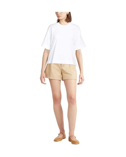 Max Mara White Solid Color T-Shirt