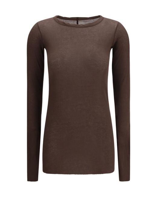 Rick Owens Brown Long Sleeved Knitted T-Shirt