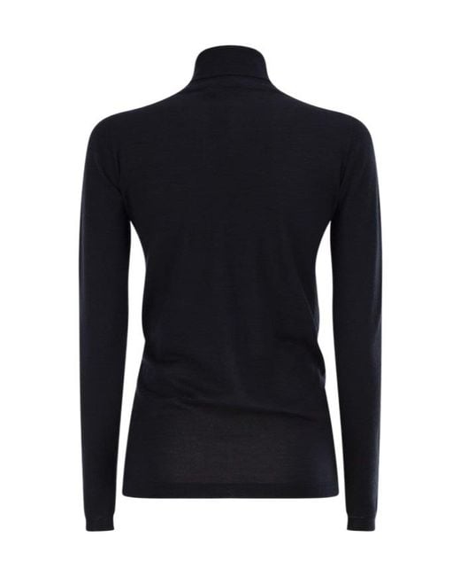 Fabiana Filippi Black Fine Knit Roll Neck Sweater