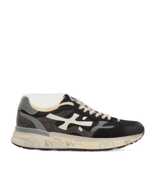 Premiata Black Lace-Up Sneakers for men