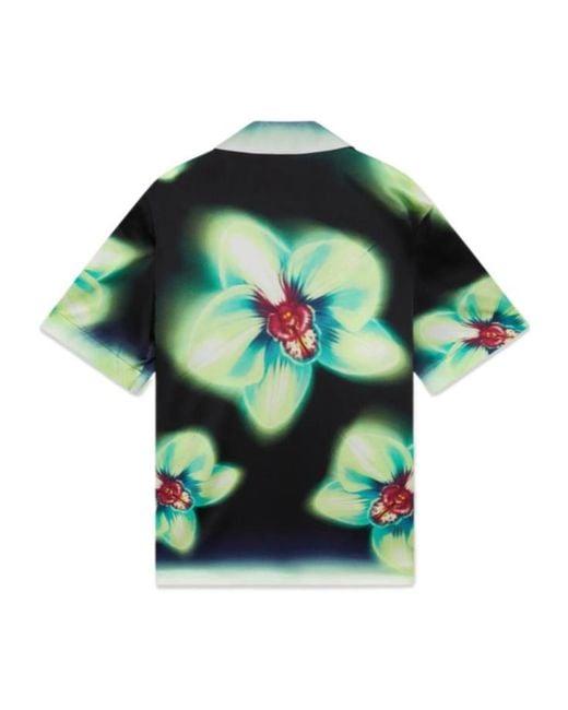 Casablanca Green Orchid Glitch Printed Shirt for men