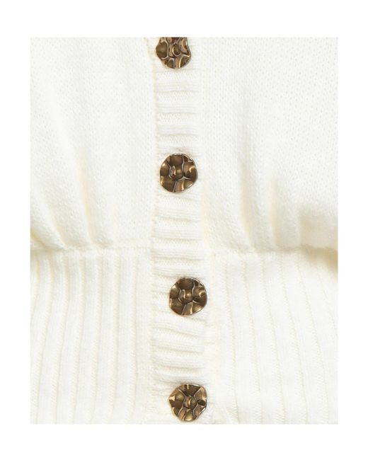 Farm Rio White Solid Color Lightweight Knit Sweater