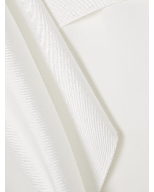 Solace London White Leni Cape-Effect Crepe And Faille Gown