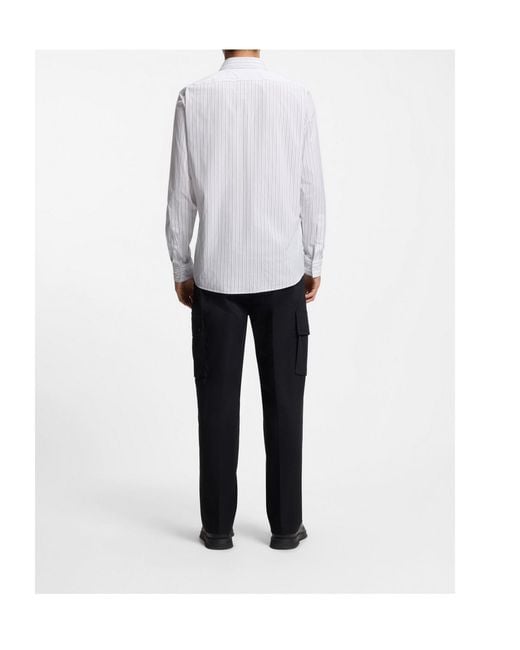 Boss White Made From Premium Italian Suede, It Features A Gunmetal Belt Buckle Engraved With The Brand Logo for men