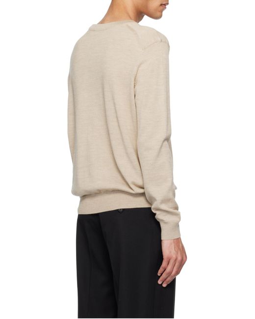 Maison Kitsuné White Maison Kitsun Bold Fox Head Patch Knitted Jumper for men