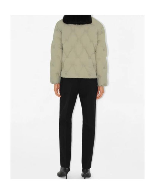 Burberry Green High-Neck Quilted Jacket