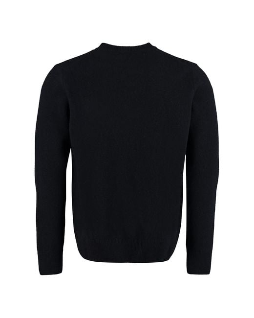 Maison Kitsuné Blue Maison Kitsuné Baby Fox Patch Cosy R-Neck Pullover for men