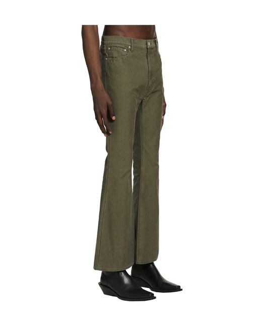Junya Watanabe Green Flared Five-Pocket Jeans for men
