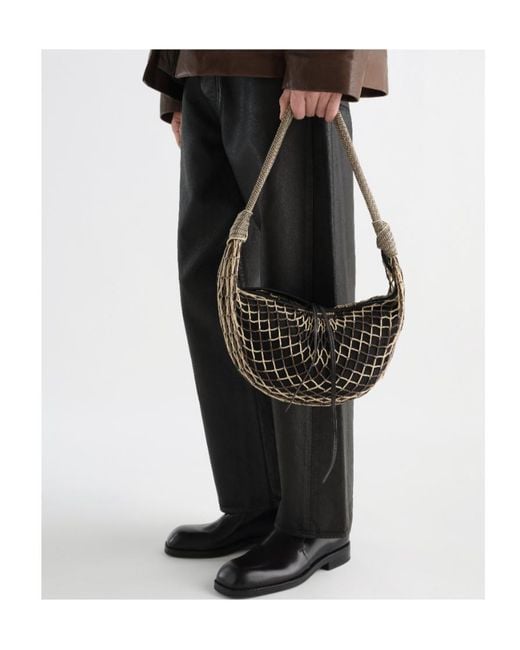 Lemaire Black Fortune Croissant Filt Zip-Up Shoulder Bag