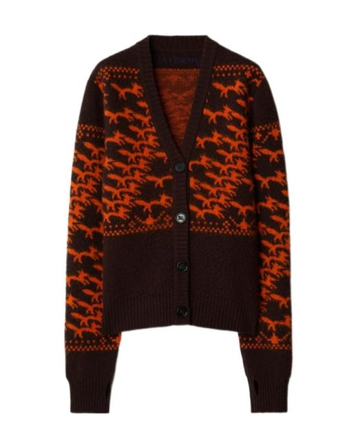 Burberry Brown Fox Wool Cardigan