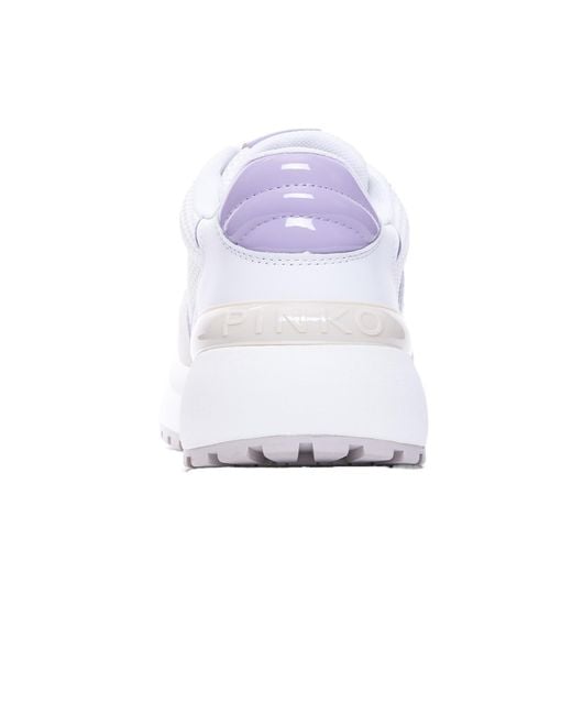 Pinko Gray Gem Lace-Up Sneakers