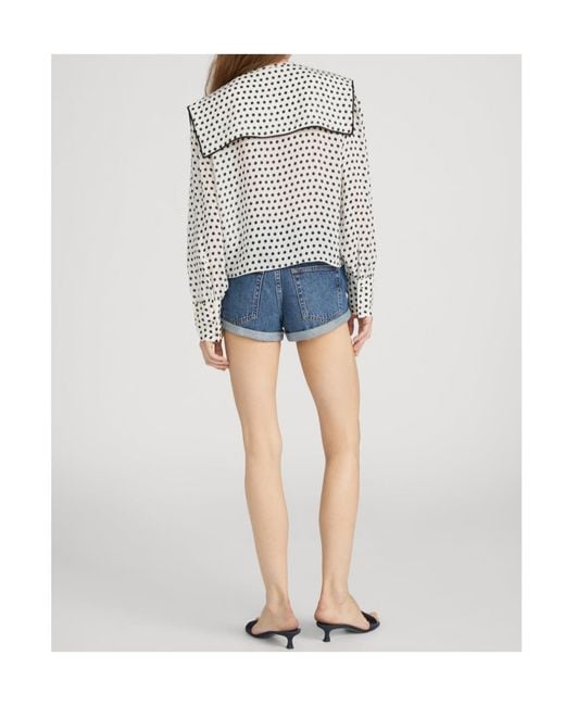 FRAME White The Polka Dot Fleet Blouse