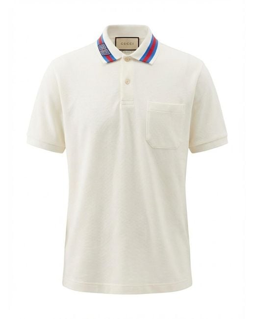 Gucci White Gg Cotton Polo Shirt for men