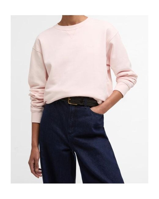 Barbour Pink Logo Crew Neck Sweatshirt