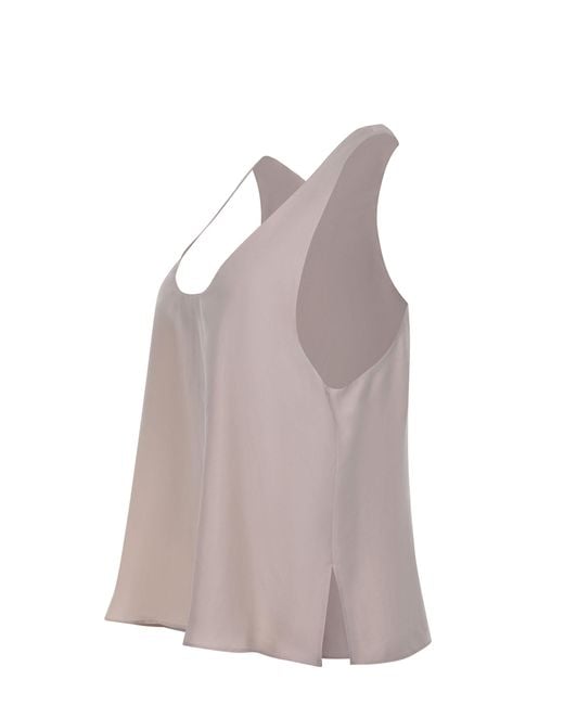 Alysi Brown Sleeveless Tank Top