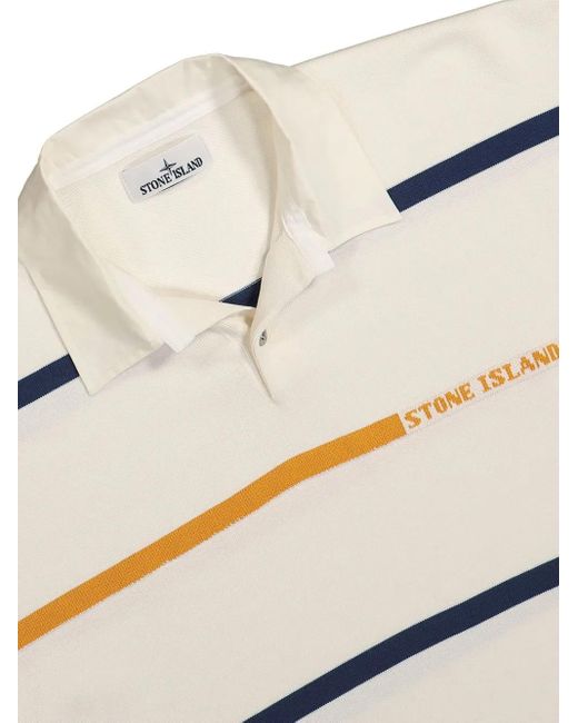 Stone Island Natural Striped Cotton Shirt for men