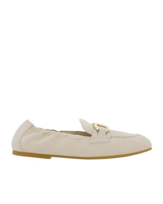 Ferragamo White Stretch Loafers
