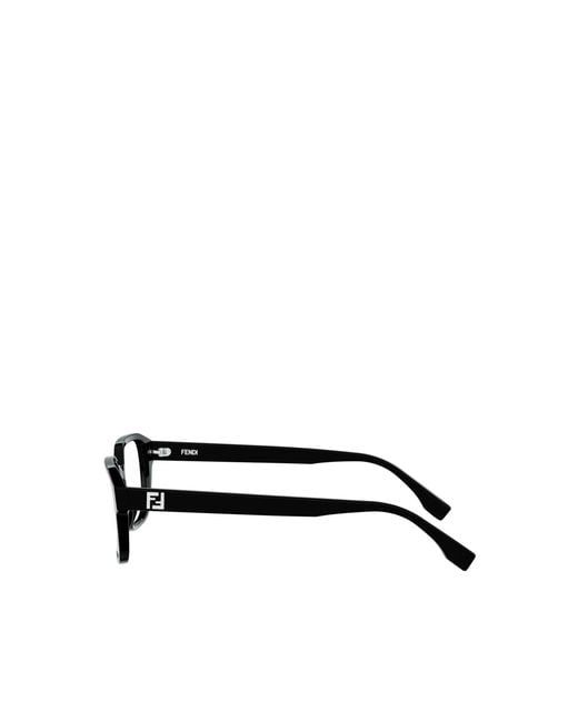 Fendi White Eyewear Rectangular Frame Glasses for men