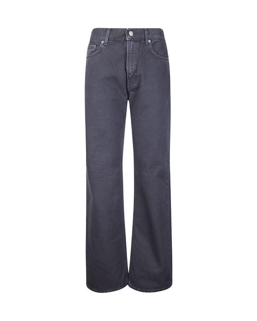 Haikure Blue Logo Patch Wide-Leg Jeans