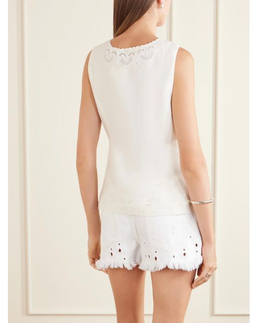 Rixo White Sleeveless Top