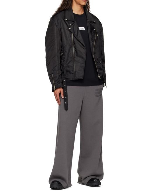 MM6 by Maison Margiela Black Numbers Motif-Patch Crewneck T-Shirt for men