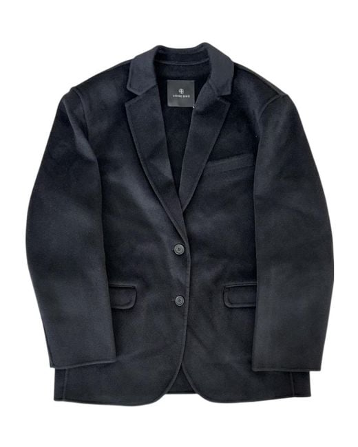 Anine Bing Blue Single-Breasted Suit Jacket