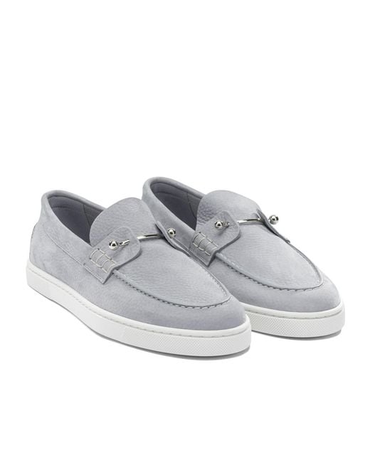 Christian Louboutin White Slip-On Loafers