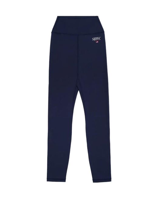 Sporty & Rich Blue Logo Print Performance Trousers