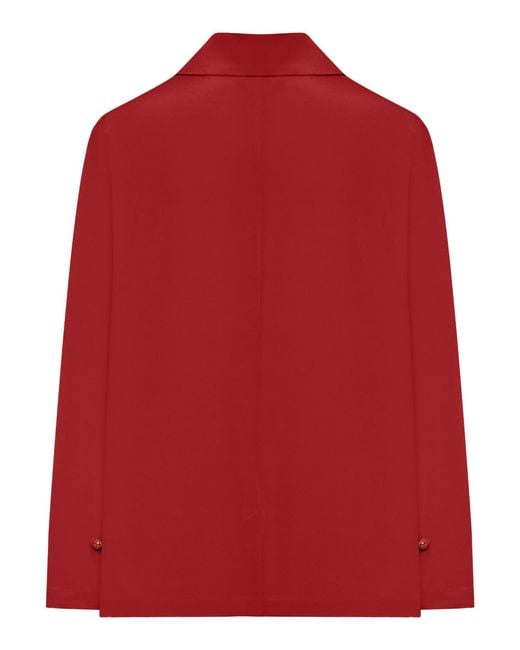 Max Mara Red Mxpaedo Pyjama-Collar Silk Shirt
