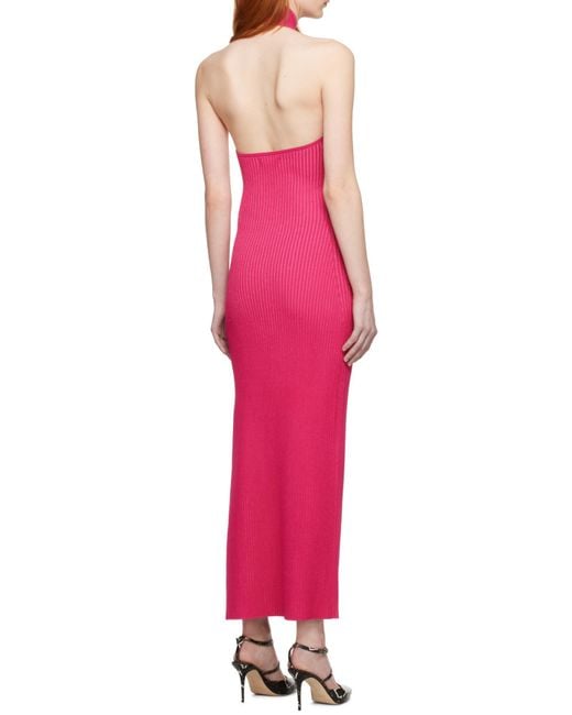 M I S B H V Pink Cut-Out Detail Long Dress