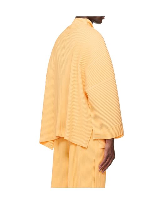 Homme Plissé Issey Miyake Orange Pleated Casual Jacket for men