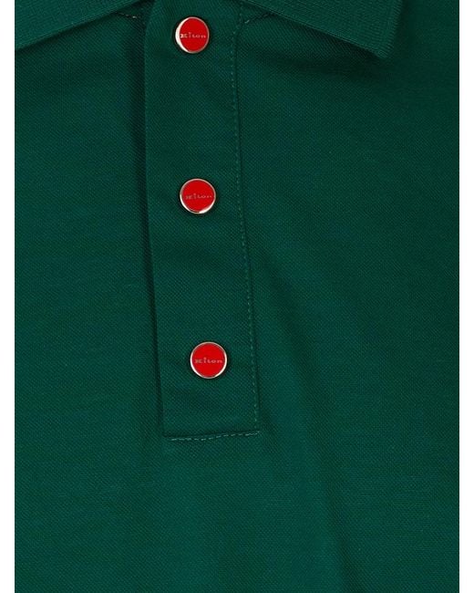 Kiton Green Short-Sleeve Polo Shirt for men