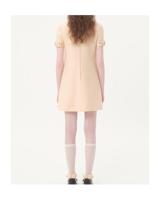 Valentino Natural Crepe Couture Bow Detailed Mini Dress