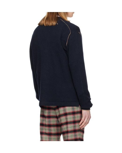 Vivienne Westwood Blue Orb Embroidered V-Neck Cardigan for men