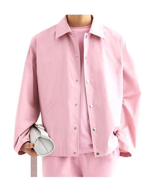 Jil Sander Pink Button Logo Shirt Jacket for men