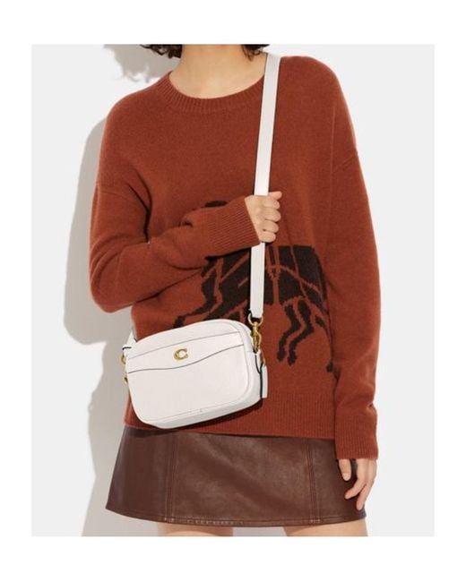 COACH Natural Grained Leather Camera Bag