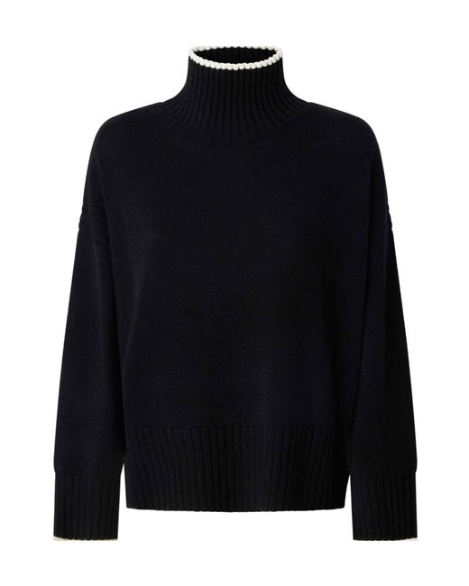 Pinko Black Contrast-Trim Roll-Neck Sweater