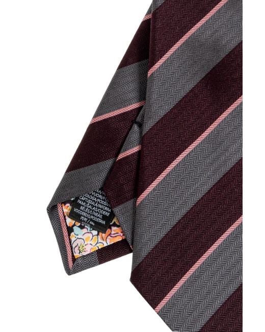 Paul Smith Purple Herringbone Stripe Tie for men