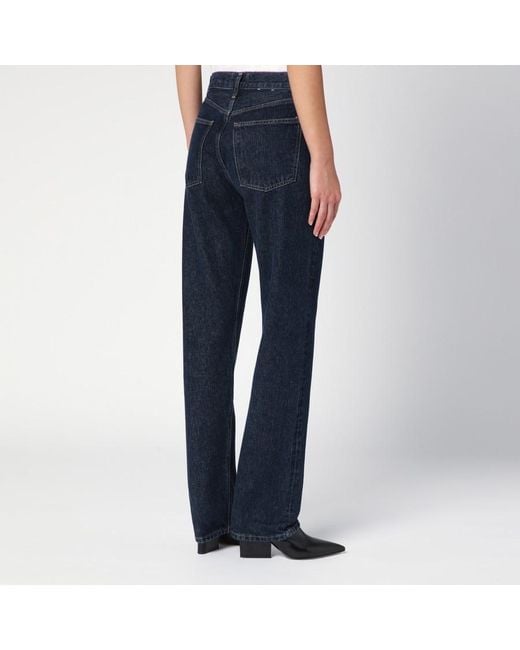 Agolde Blue Mid-Rise Straight Leg Jeans