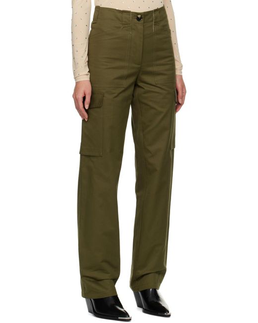Rabanne Green Mid Rise Straight Leg Pants